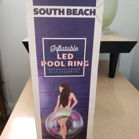 BNWT SOUTH BEACH Luxe Lagoon collection premium inflatable LED pool ring (OS) - Picture 3 of 6